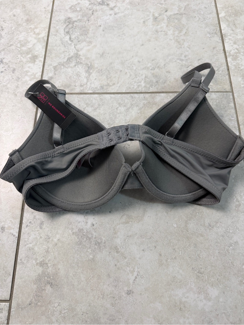No Boundaries T-Shirt Bra 34B Gray Underwire Lightly Padded Adjustable Straps - Picture 4 of 7
